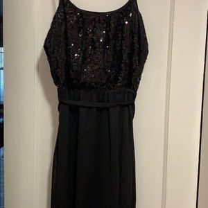 Black Sequin, High-to-Low Dress